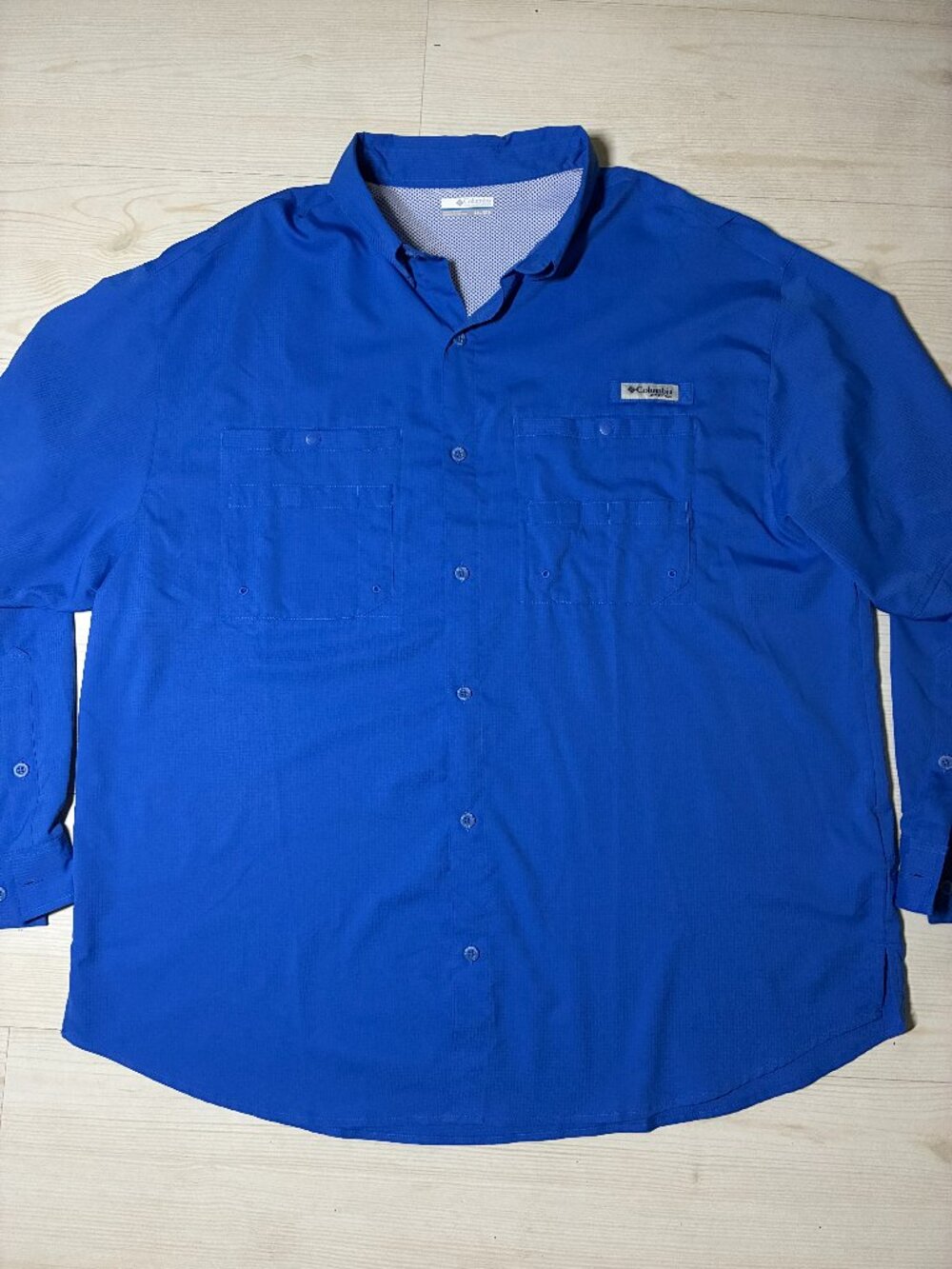 Columbia PFG Men's XXL Tamiami II Long Sleeve Fishing Shirt Royal Blue FM7253